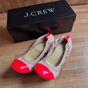 J.Crew Cap Toe Leather Flats in Vintage Blush.size 8.5